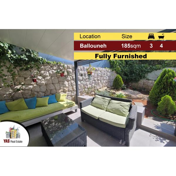 Ballouneh 185m2 | 60m2 Garden | Fully Furnished | High-End | Sea View