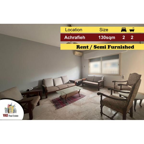 Achrafieh 130m2 | Rent | Partly Furnished | View | Well maintained | L