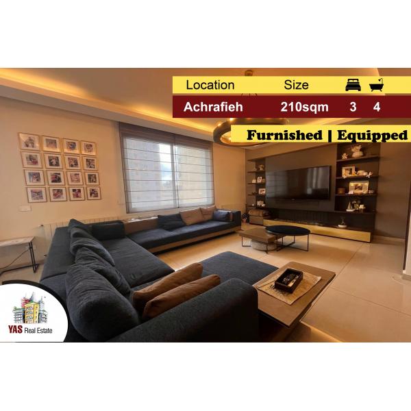 Achrafieh 210m2 | Panoramic View | Furnished/Equipped | Prime Location