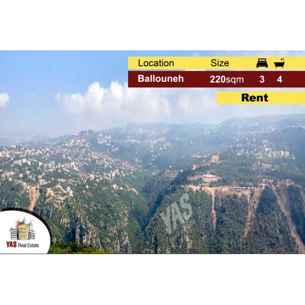 Ballouneh 220m2 | Duplex | Rent | Prime Location | Panoramic View | TO