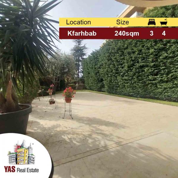 Kfarhbab 240m2 | 200m2 Garden | Decorated Flat | PA |