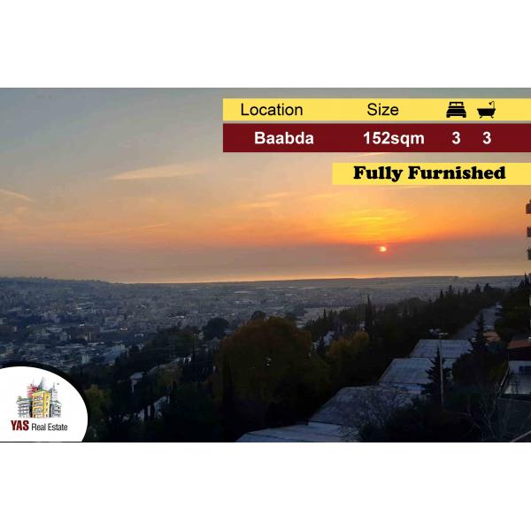 Baabda 152m2 | Furnished & Equipped | Panoramic View | Decorated | PA