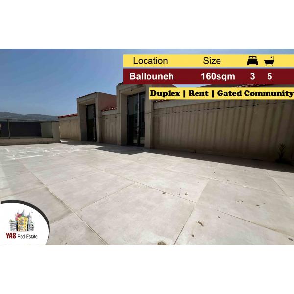 Ballouneh 160m2 | 141m2 Terrace | Rent | Duplex | Gated | KS MY |