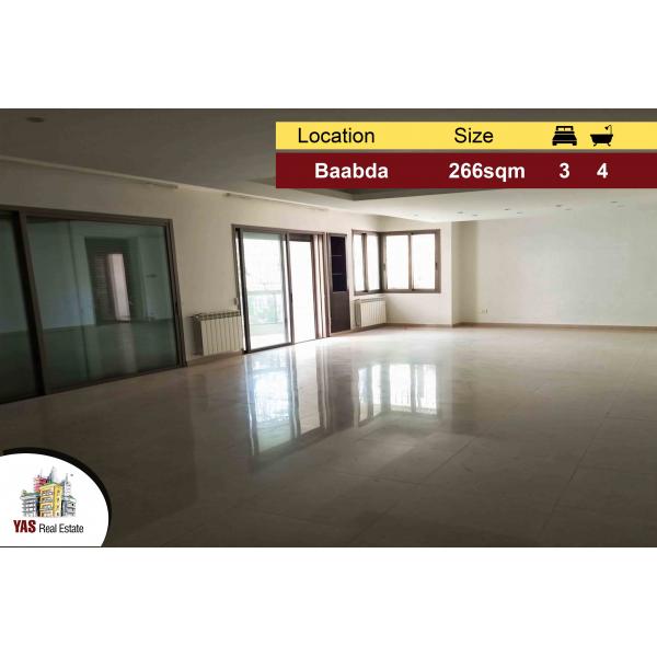 Baabda 266m2 | 70m2 Terrace | Excellent Condition | Spacious flat | PA