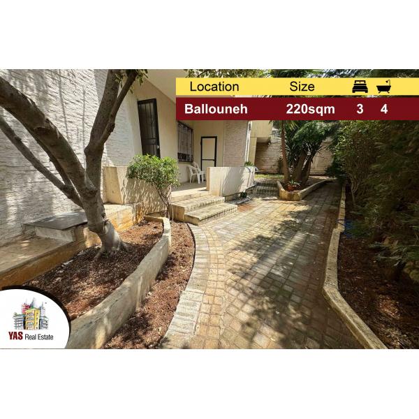 Ballouneh 220m2 | 80m2 Garden | Prime Location | Private Entrance | MY