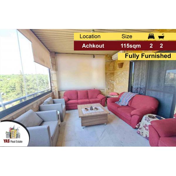 Achkout 115m2 | Fully Furnished | Quiet Street | Mountain View | DA |