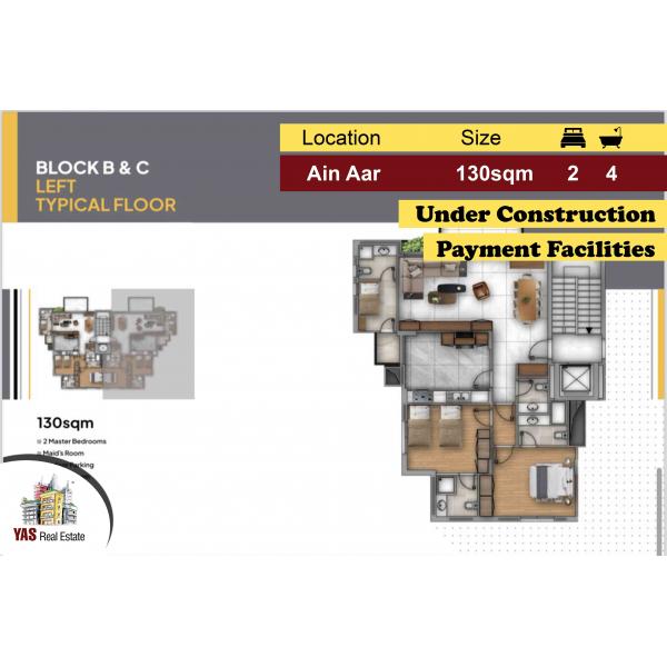 Ain Aar 130m2 | Under Construction | Payment Facilities | View | NE |