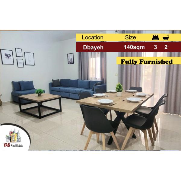 Dbayeh 140m2 | Furnished | Decorated Flat | Modern | View | PA |