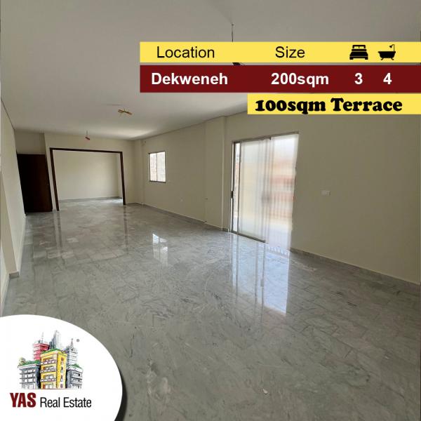 Dekweneh 200m2 | 100m2 Terrace | City View | Prime Location | PA |