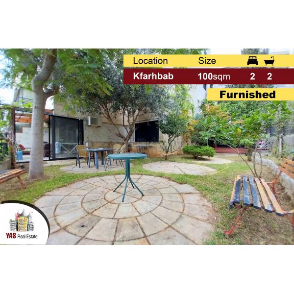 Kfarhbab 100m2 | 130m2 Terrace/Garden | Furnished-Equipped |IV MY