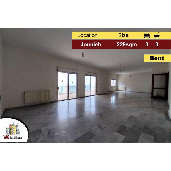 Jounieh 229m2 | 60m2 terrace | Rent|Partial View | Quiet Street | IV |