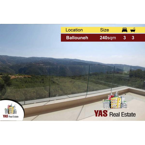 Ballouneh 240m2 Duplex | New | Panoramic View | Private Street |