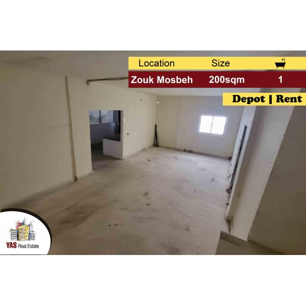 Zouk Mosbeh 200m2 | Rent | Depot | Open Space | Two Entrances | EL |