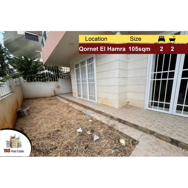 Qornet El Hamra 105m2 | 50m2 Garden | Prime Location | Well Lighted|NE