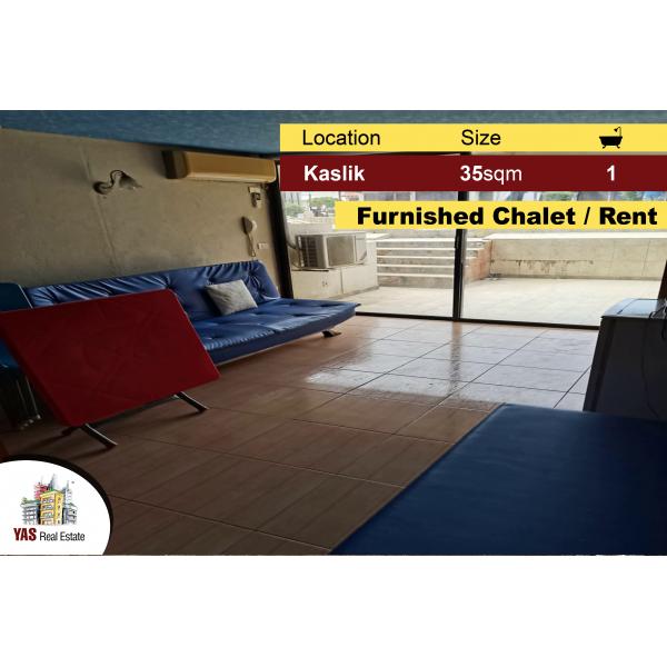 Kaslik 35m2 | 10m2 Terrace | Chalet | Furnished | Well Maintained | EL