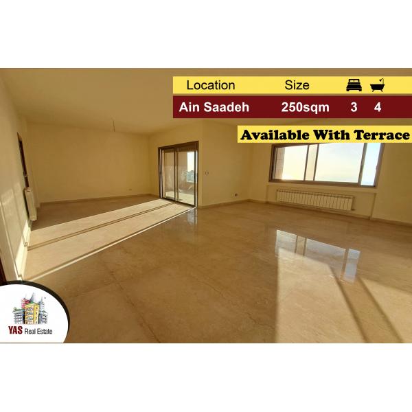 Ain Saadeh 250m2 | 140m2 Terrace | Fully Furnished | Quiet Street |AMK