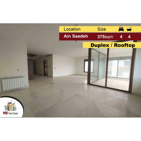 Ain Saadeh 375m2 | 178m2 rooftop | Luxury Duplex | Sea View | AA |