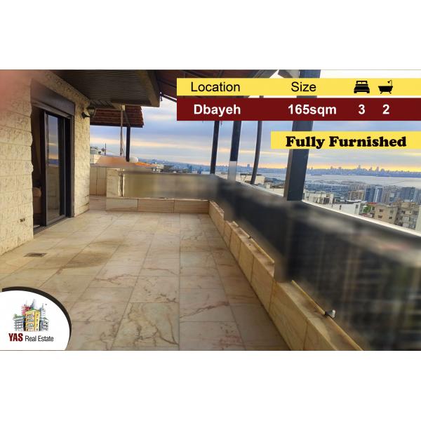 Dbayeh 165m2 | 100m2 Terrace Furnished | Sea View | Catch | PA |