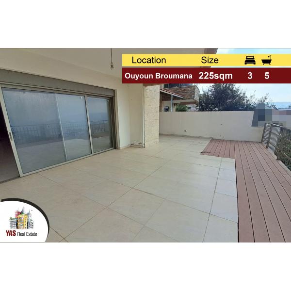 Ouyoun Broumana 225m2 | 100m2 Terrace | Quiet Street | Catch | AMK |