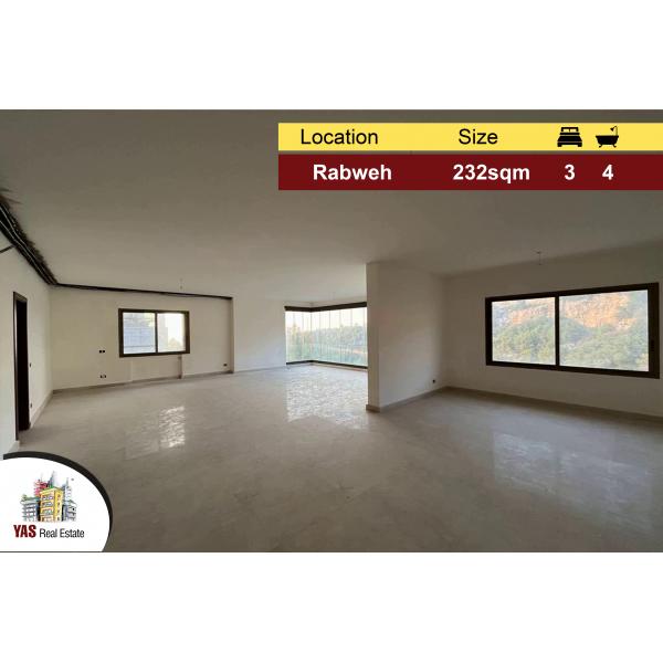 Rabweh 232m2 | 100m2 Terrace | Prime Location | New | PA |