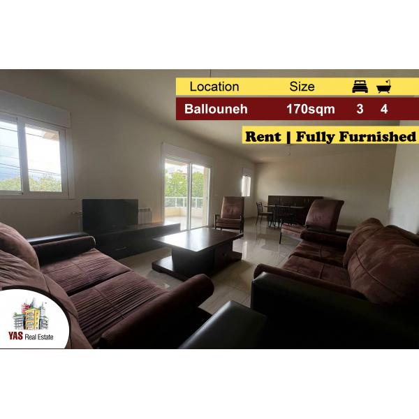 Ballouneh 170m2 | 50m2 Terrace | Rent | Furnished/Equipped | View | KS