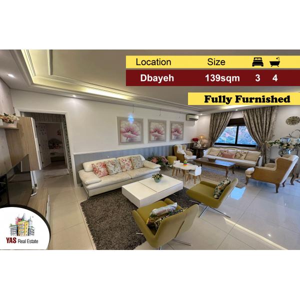 Dbayeh 139m2 | 80m2 Terrace | Furnished | Calm Street | Catch | MJ |