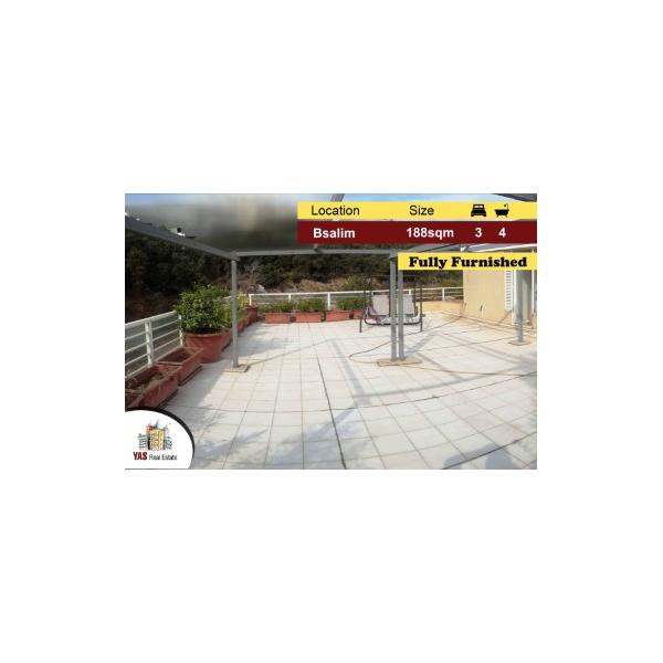 Bsalim 188m2 | 190m2 Terrace | Furnished | Quiet Street |Shared Pool| PA