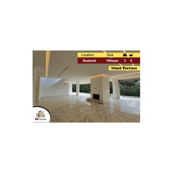 Baabdat 195m2 | 70m2 Terrace | Mountain View | Private Compound | AMK