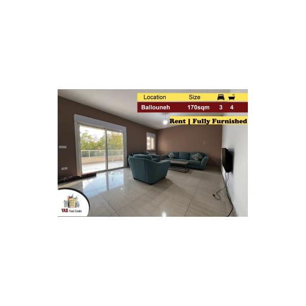 Ballouneh 170m2 | 50m2 Terrace | Rent | Furnished | High End Flat |KS