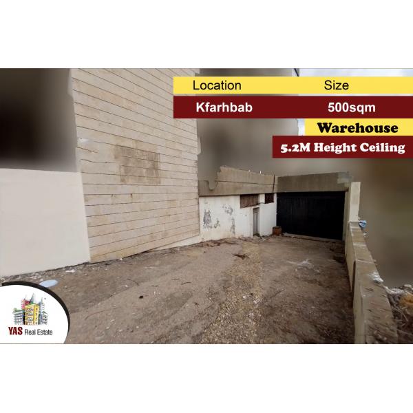 Kfarhbab 500m2 | Warehouse | Super Prime Location | Height Ceiling| IV