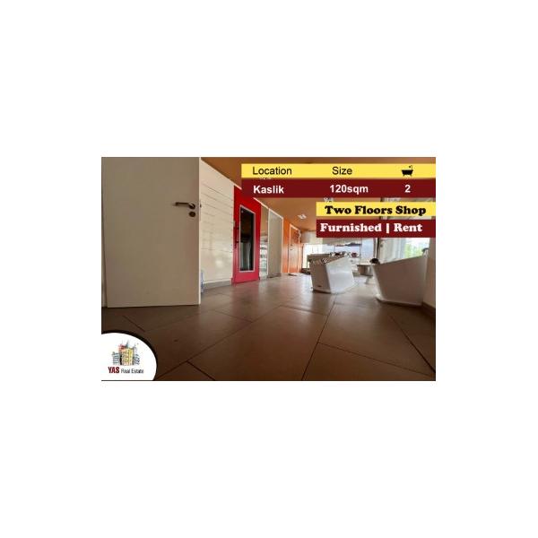 Kaslik 120m2 | Furnished Shop | Two Floors | Rent | Luxury | EH/IV
