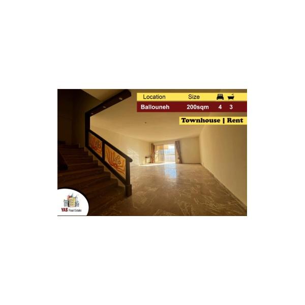 Ballouneh 200m2 | Townhouse| Rent | Mountain View | Prime Location |KS