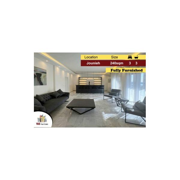 Jounieh 240m2 | Calm Street | Renovated | Furnished | Luxury | IV/AC |