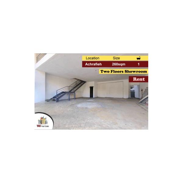 Achrafieh 260m2 | Showroom for Rent | Mezzanine | Prime Location | AC