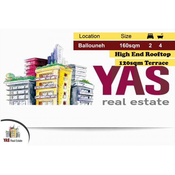 Ballouneh 160m2 | 120m2 Terrace | Rooftop | Prime Location | AC |
