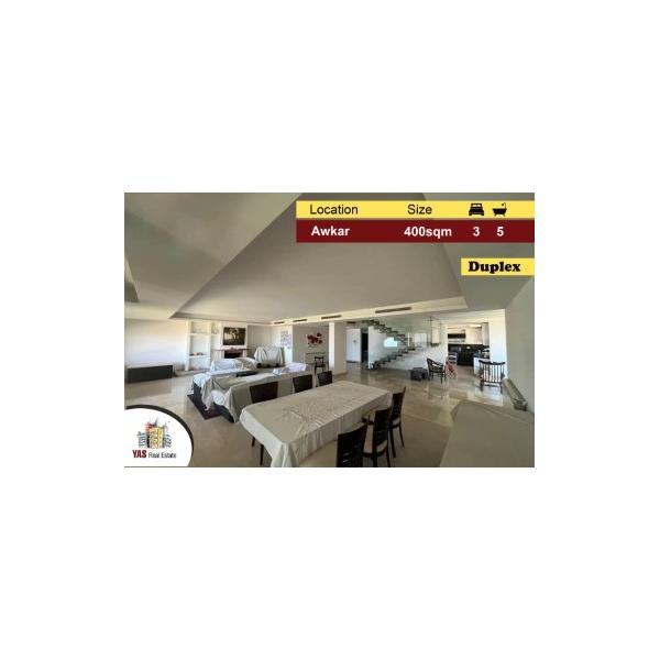 Awkar 400m2 | 30m2 Terrace | Duplex | High End | Classy Area | PA |