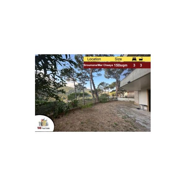Broumana/mar Chaaya 150m2 | 130m2 Terrace | Quiet Area | Decorated|PA