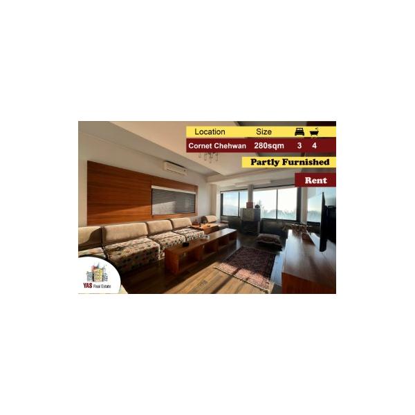 Cornet Chehwan 280m2 | Rent | Partly Furnished | Quiet Street | NE/EL