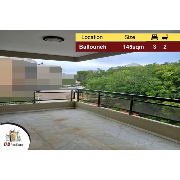 Ballouneh 145m2 | Well Lighted Flat | Greenery View | Calm Street | EL