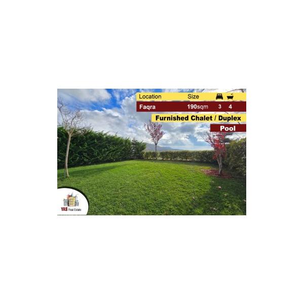Faqra 190m2 | 170m2 Garden | Furnished Duplex | New | View | Rent | DA