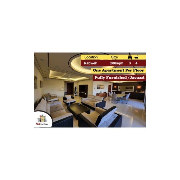 Rabweh 280m2 | Full Floor | Furnished/Equipped |Upgraded |Decorated|AC