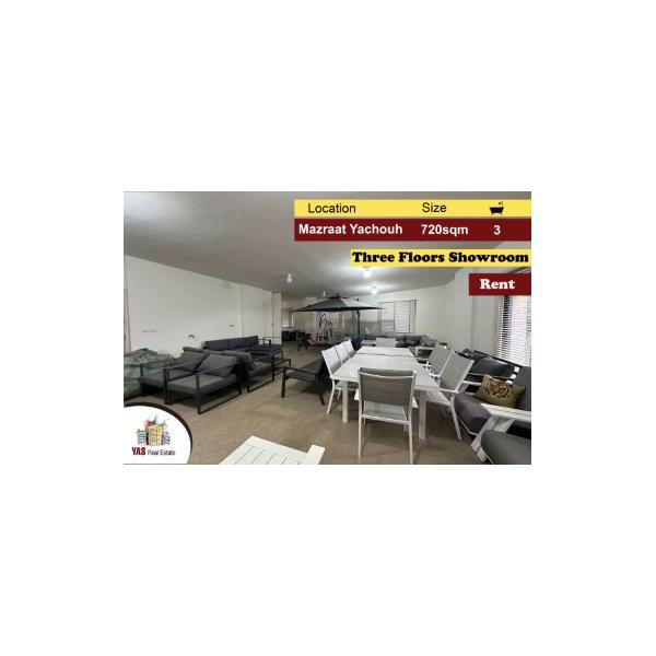 Mazraat Yachouh 720m2 | Three Floors Showroom | Rent | KR |