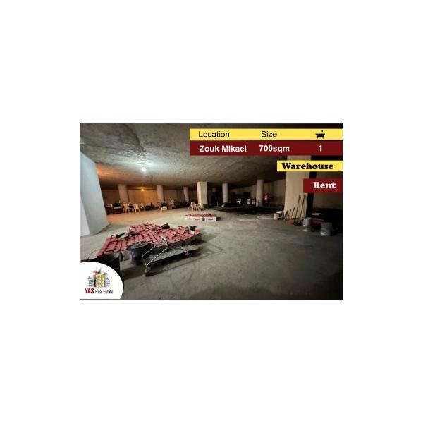 Zouk Mikael 700m2 | Warehouse | Rent | I Excellent Condition | EH |