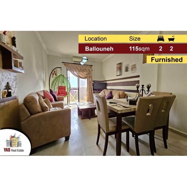 Ballouneh 115m2 |Mint Condition | Fully Furnished | Mountain View | TO