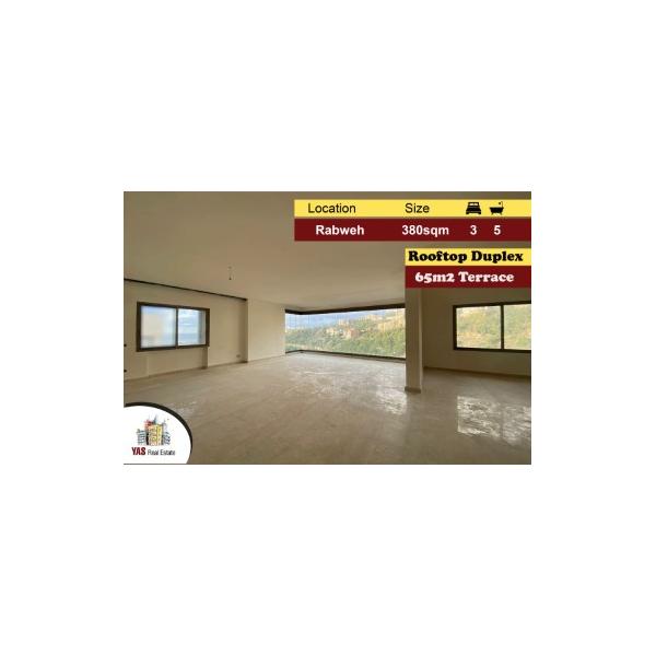 Rabweh 380m2 | 65m2 Terrace | Duplex | Prime Location | View | PA |