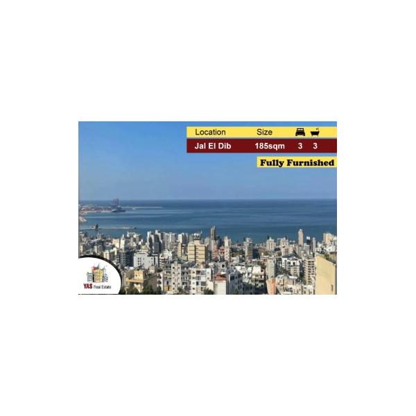 Jal El Dib 185m2 | Fully Furnished | Renovated Flat | Open Sea View|MJ
