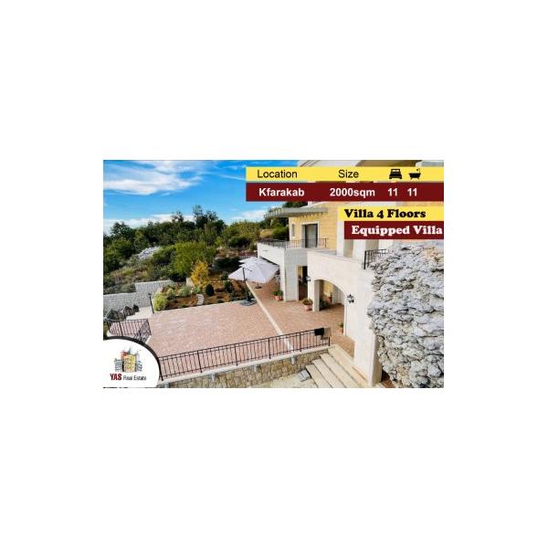 Kfarakab 2000m2 | Terrace/Garden | Equipped Villa | 4 floors | AC |