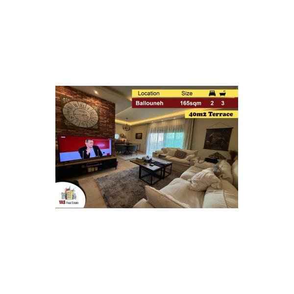 Ballouneh 165m2 | 40m2 Terrace | Private Entrance | Super Luxurious|AC