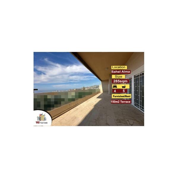 Sahel Alma 285m2 | 150m2 Terrace | Rent | Furnished | View | RA/IV |
