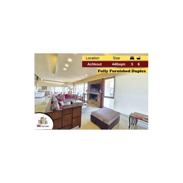 Achkout 440m2 |Furnished Dulplex| Mountain View |Modern | Decorated|DA